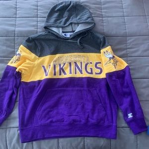 Men's Starter Heathered Gray/Gold Minnesota Vikings Extreme Fireballer Pullover